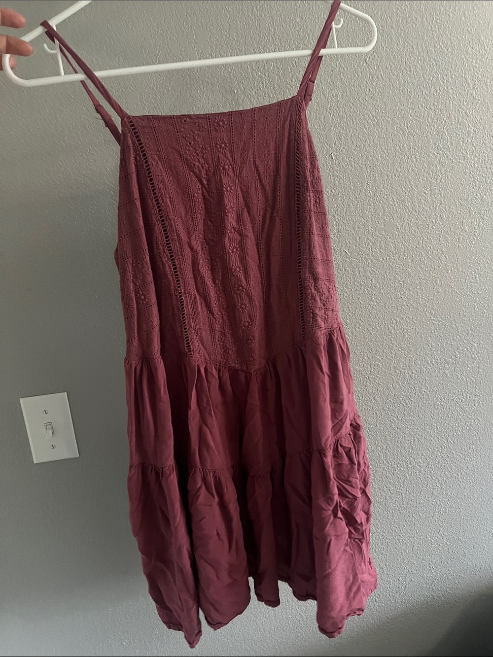 Spaghetti Strap Tiered Dress in Pink